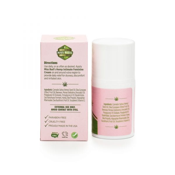 Miss Bud’s Hemp Feminine Cream back