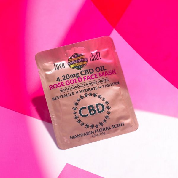 One Uncle Bud's 4.2mg CBD Rose Gold Face Mask