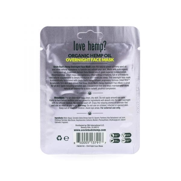 Uncle Bud’s Hemp Overnight Face Mask back