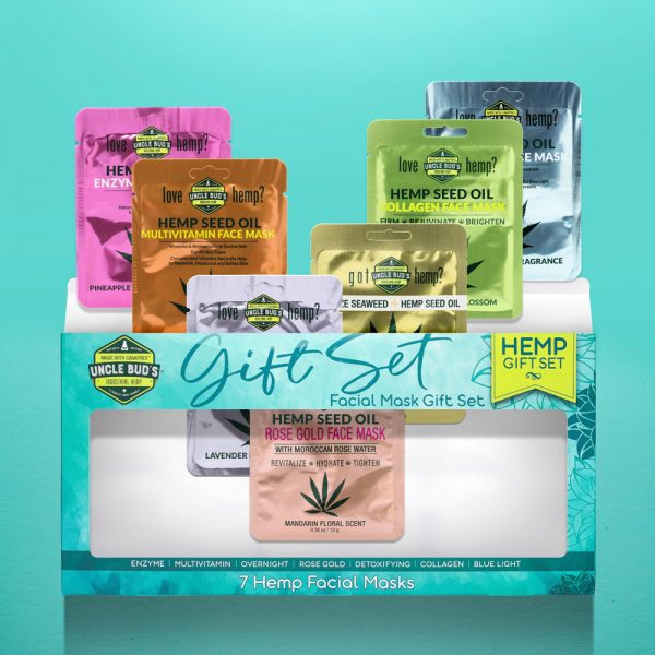 Uncle bud's Hemp Face masks Gift Set, with all 7 packages.