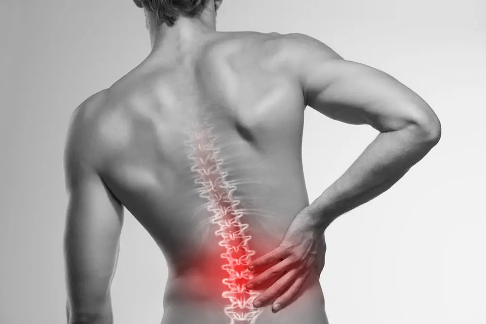 Man showing back pain