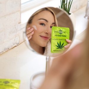 hemp and CBD face masks mirror