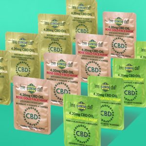 hemp and CBD face masks lined up