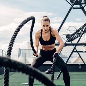 woman exercising to get into a better mood