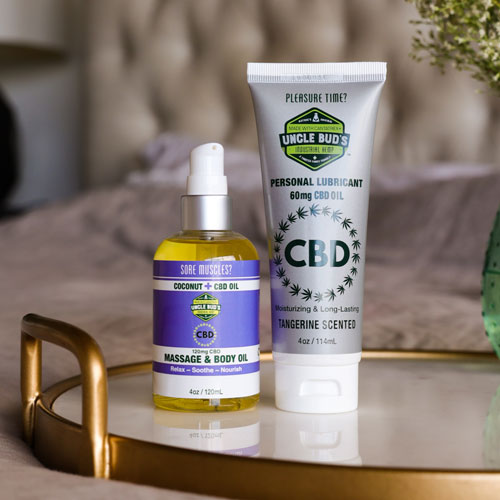 CBD Massage and Body Oil with Personal Lubricant Package